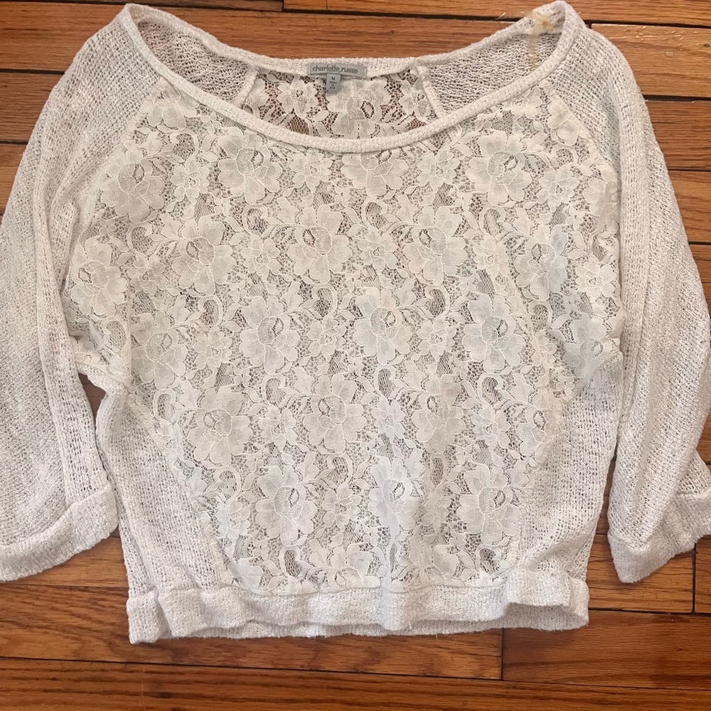 Elegant White Lace Women's Top